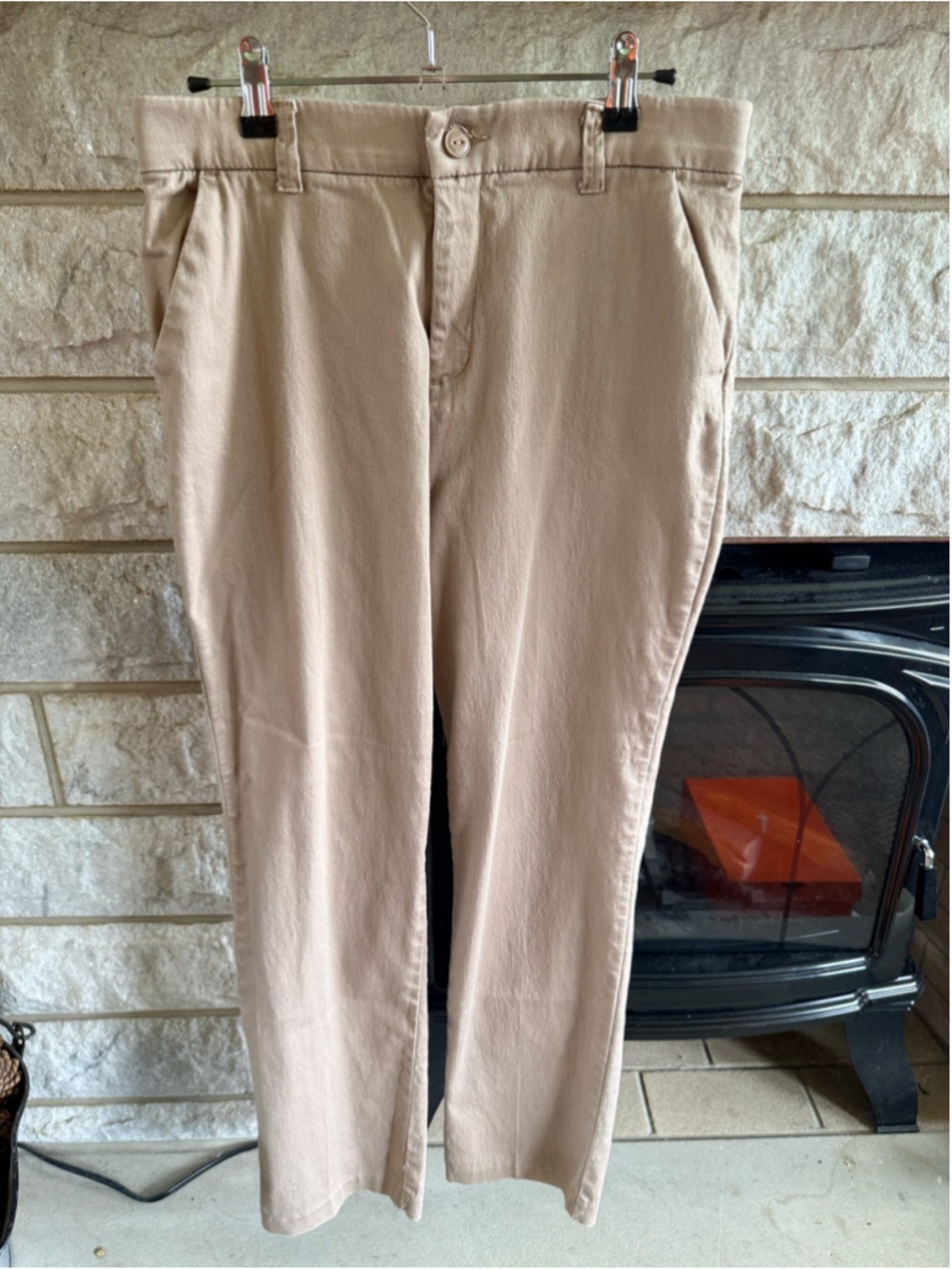 Women's Lee Regular Fit Straight Leg Mid Rise Pants Beige Size M